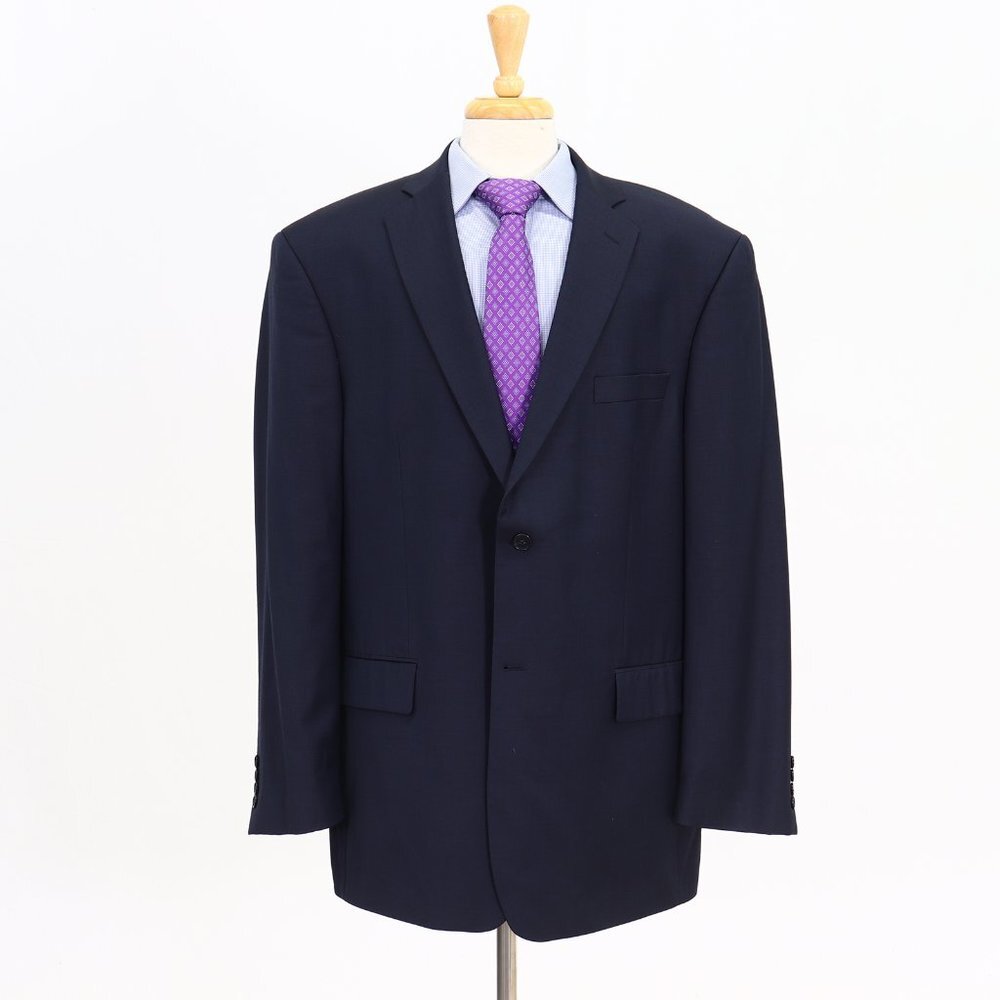 Chiarelli 46L Navy Solid 2-Button Sport Coat Blazer Jacket B893